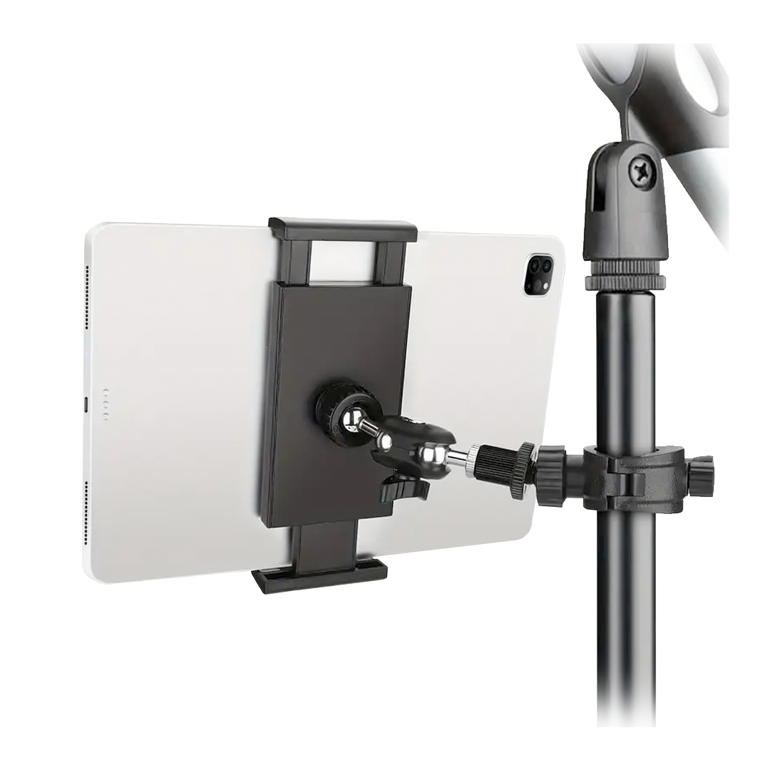 Soporte ajustable universal ABS de pedestal para tabletas y teléfonos.