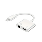 Adaptador y Divisor de Doble Interfaz 2-en-1 para Auriculares de iPhone.